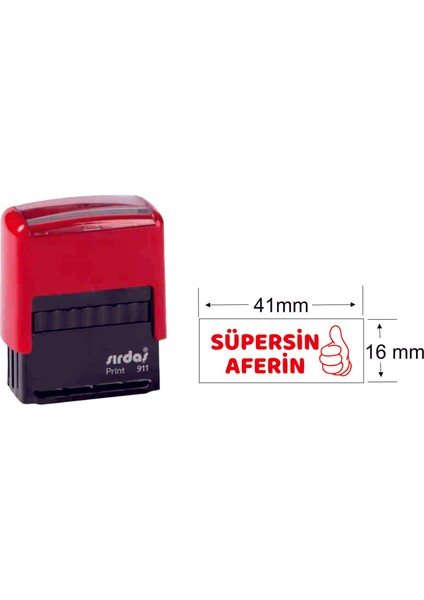 Sirdaş Süpersin Aferin Motivasyon Kaşesi Kırmızı