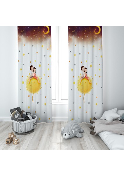 Çocuk Odası Bebek Odası Fon Perde 2 Kanat TLA-039