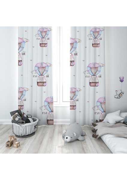 Çocuk Odası Bebek Odası Fon Perde 2 Kanat TLA-040