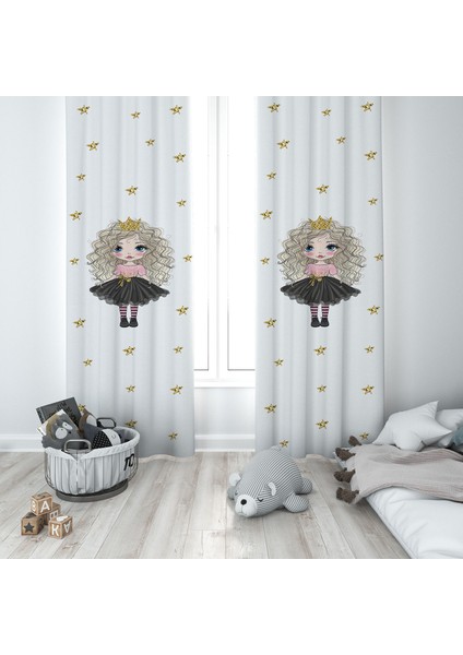 Çocuk Odası Bebek Odası Takımı Fon Perdesi 2 Kanat TLA-067