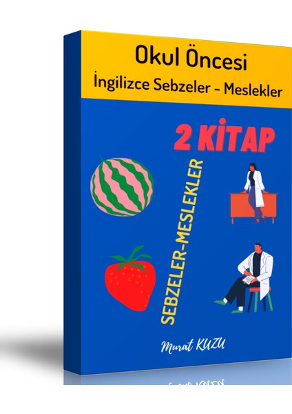 İngilizce Sebzeler ve Meslekler Boyama Kitap Seti -2 Kitap