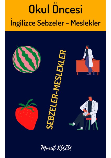 İngilizce Sebzeler ve Meslekler Boyama Kitap Seti -2 Kitap