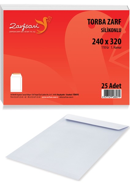 Torba Zarf 110 gr 1.hamur 24x32 25'li fiyatları