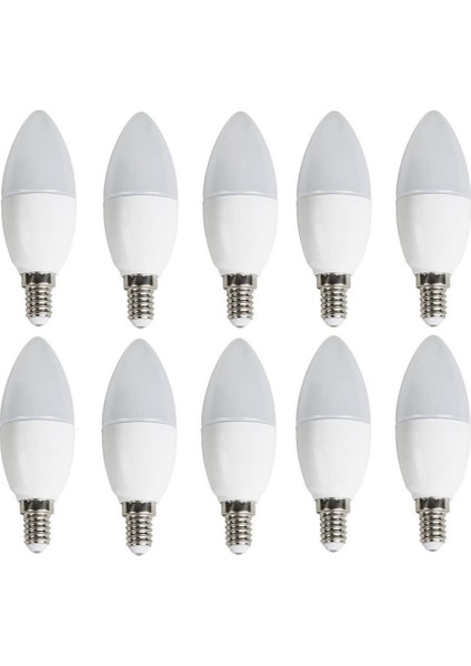 10 'li Cata CT-4083 Mum Ledli Buji LED Ampul-Ince E14 Duy-Avize Ampülü-Beyaz Işık 6400K