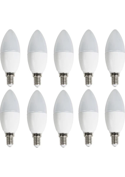 10 'li Cata CT-4083 Mum Ledli Buji LED Ampul-Ince E14 Duy-Avize Ampülü-Gün Işığı 3200K