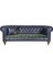 A Mobilya Dark Blue Green Leather Chesterfield 1