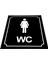 Wc Tuvalet Tabelası Bayan Siyah Yönlendirme Levhası 10 cm x 12 cm 1