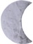 Yumuşak Yıkanabilir Ay Şekilli Gri Post Halı 1