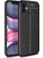Apple iPhone 12 Mini (5.4'') Kılıf Ultra Korumalı Deri Desenli Lüx Niss Silikon Kılıf + Cam Ekran Koruyucu Siyah 1