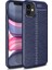 Apple iPhone 12 Mini (5.4'') Kılıf Ultra Korumalı Deri Desenli Lüx Niss Silikon Kılıf + Tam Kaplayan 6d Nano Ekran Koruyucu Lacivert 1