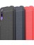 Huawei P Smart Pro 2019 Kılıf Ultra Korumalı Deri Desenli Lüx Niss Silikon Kılıf + Nano Ekran Koruyucu Kırmızı 2