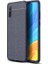 Huawei P Smart S (Y8P) Kılıf Ultra Korumalı Deri Desenli Lüx Niss Silikon Kılıf + Nano Ekran Koruyucu Lacivert 1