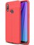 Samsung Galaxy A10S Kılıf Ultra Korumalı Deri Desenli Lüx Niss Silikon Kılıf + Tam Kaplayan 6d Nano Ekran Koruyucu Kırmızı 1