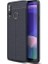 Samsung Galaxy A20S Kılıf Ultra Korumalı Deri Desenli Lüx Niss Silikon Kılıf + Tam Kaplayan 5d Cam Ekran Koruyucu Lacivert 1