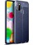 Samsung Galaxy A21S Kılıf Ultra Korumalı Deri Desenli Lüx Niss Silikon Kılıf Lacivert 1