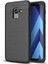 Samsung Galaxy A8 Plus Kılıf Ultra Korumalı Deri Desenli Lüx Niss Silikon Kılıf + Cam Ekran Koruyucu Siyah 1