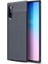 Samsung Galaxy Note 10 Kılıf Ultra Korumalı Deri Desenli Lüx Niss Silikon Kılıf + Tam Kaplayan 3D Cam Ekran Koruyucu Lacivert 1