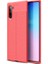 Samsung Galaxy Note 10 Kılıf Ultra Korumalı Deri Desenli Lüx Niss Silikon Kılıf + Tam Kaplayan 3D Cam Ekran Koruyucu Kırmızı 1