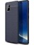 Samsung Galaxy Note 10 Lite (A81) Kılıf Ultra Korumalı Deri Desenli Lüx Niss Silikon Kılıf + Cam Ekran Koruyucu Lacivert 1