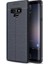 Samsung Galaxy Note 9 Kılıf Ultra Korumalı Deri Desenli Lüx Niss Silikon Kılıf + Tam Kaplayan 6d Polymer Nano Ekran Koruyucu Lacivert 1