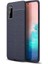 Samsung Galaxy S20 Kılıf Ultra Korumalı Deri Desenli Lüx Niss Silikon Kılıf + Tam Kaplayan 3D Cam Ekran Koruyucu Lacivert 1