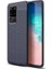 Samsung Galaxy S20 Ultra Kılıf Ultra Korumalı Deri Desenli Lüx Niss Silikon Kılıf + Tam Kaplayan 3D Cam Ekran Koruyucu Lacivert 1