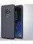 Samsung Galaxy S9 Plus Kılıf Ultra Korumalı Deri Desenli Lüx Niss Silikon Kılıf + Tam Kaplayan 3D Cam Ekran Koruyucu Lacivert 1