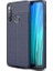 Xiaomi Redmi Note 8 Kılıf Ultra Korumalı Deri Desenli Lüx Niss Silikon Kılıf + Cam Ekran Koruyucu Lacivert 1
