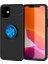 - Apple iPhone 12 - Kılıf Yüzüklü Karbon Ravel Silikon Kapak - Siyah-Mavi 1