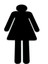 Wc Tuvalet Işareti Bayan, Kapı Yönlendirme Levhası 15 cm x 6,5 cm 1