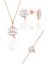 Gümüş Rose Zirkon Taşlı Yonca Modeli Üçlü Set 1