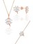 Gümüş Rose Zirkon Taşlı Yonca Modeli Üçlü Set 2