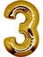16 Inc 36 cm Folyo Balon 3 Rakam Gold 1