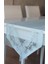 Güllü Desen Örme Runner Örtüsü 40 x 140 cm Su Yeşili 1