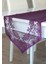 Güllü Desen Örme Runner Örtüsü 40 x 140 cm Mor 1