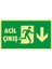 Fotolümen Acil Çıkış (Aşağı) 2.6 mm PVC Uyarı Levhası 15 x 30 cm 1