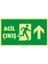 Fotolümen Acil Çıkış (Yukarı) 2.6 mm PVC Uyarı Levhası 15 x 30 cm 1
