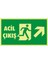 Fotolümen Acil Çıkış (Sağ Yukarı) 2.6 mm PVC Uyarı Levhası 15 x 30 cm 1