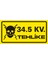 34.5 Kv Tehlike Galvaniz Uyarı Levhası 17 x 35 cm 1