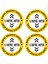 Sosyal Mesafe Sticker -4 Adet Yuvarlak Yapışkanlı Yer Folyosu 25 x 25 cm 1