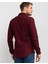 Slim Fit Kışlık Baskılı Bordo Gömlek 3