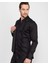 Slim Fit Likralı Siyah Erkek Gömlek 2