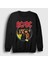 Unisex Siyah Highway To Hell Cover AC/DC Sweatshirt 1