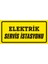 i Elektrik Servis Istasyonu Galvaniz Uyarı Levhası 17 x 35 cm 1