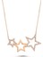 Üç Yıldız Gümüş Taşlı Kolye - Rose - Standart - ADA0025-1683 1