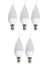 5 'li Cata CT-4084 Kıvrık Mum Ledli Buji LED Ampul-Ince E14 Duy-Kıvrık Avize Ampülü-Beyaz Işık 6400K 1
