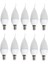 10 'li Cata CT-4084 Kıvrık Mum Ledli Buji LED Ampul-Ince E14 Duy-Kıvrık Avize Ampülü-Gün Işığı 3200K 2