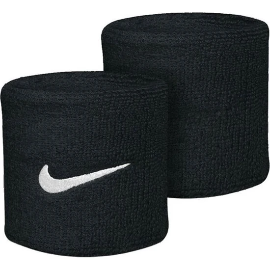 Nike Swoosh Wristbands Black Kol Bandi Siyah