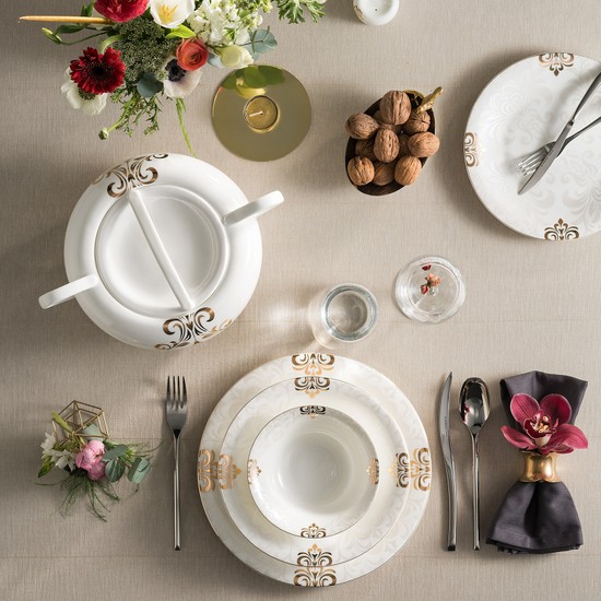 Karaca Fine Pearl Selina 62 Parça 12 Kişilik İnci Yemek Fiyatı