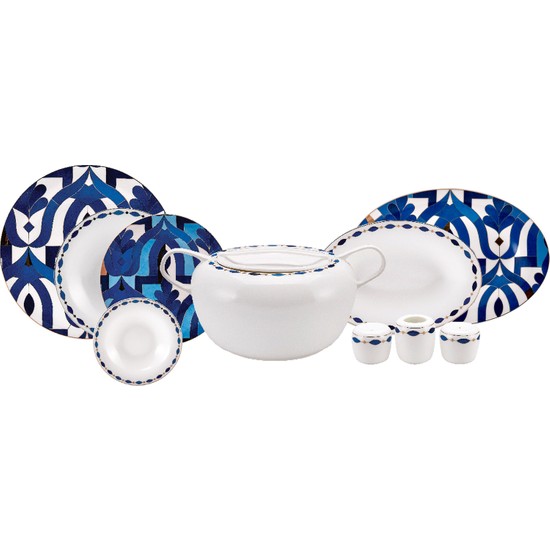 Karaca Fine Pearl Azur 62 Parça 12 Kişilik İnci Yemek Takımı Fiyatı